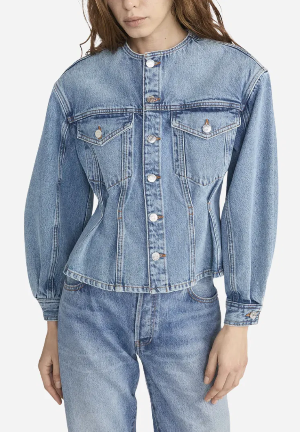 The Nipped Collarless Jacket Umbria